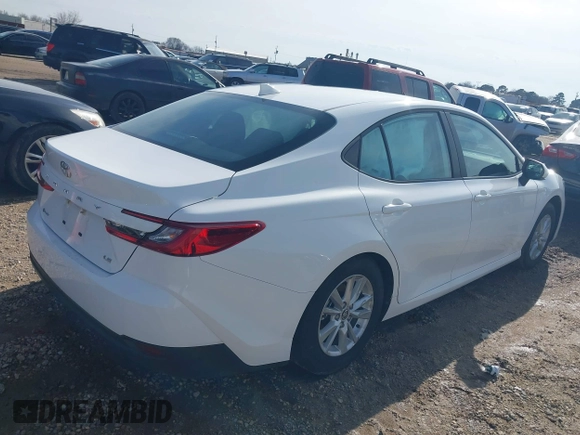 2025 Toyota Camry LE with VIN 4T1DAACK3SU529581, listed as a IAAI auction lot 41376433 with 5,283 mi miles and . Bid and sale history available at DreamBid. Image 4.