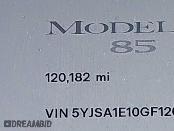 2016 Tesla Model S 70 kWh Battery with VIN 5YJSA1E10GF126433, listed as a IAAI auction lot 42169558 with 120,182 mi miles and . Bid and sale history available at carsss.com. Image 15.