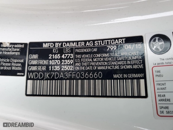 2015 Mercedes-Benz SL-Class SL 550 with VIN WDDJK7DA3FF036660, listed as a Copart auction lot 85599904 with 55,383 mi miles and Salvage Title. Bid and sale history available at carsss.com. Image 12.