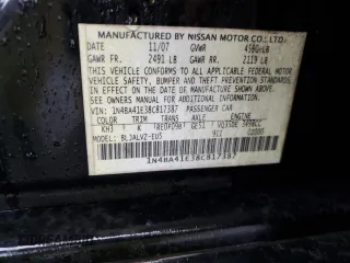 2008 Nissan Maxima 3.5 SE with VIN 1N4BA41E38C817387, listed as a Copart auction lot 73338754 with 176,181 mi miles and Clean Title. Bid and sale history available at carsss.com. Image 12.