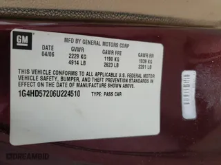 2006 Buick Lucerne CXL with VIN 1G4HD57206U224510, listed as a Copart auction lot 51315915 with 197,615 mi miles and Salvage Title. Bid and sale history available at carsss.com. Image 13.