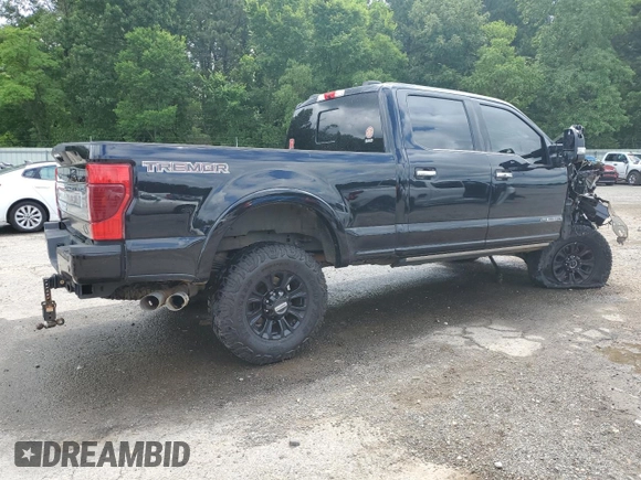 2021 Ford F-250 XL with VIN 1FT8W2BT6MEC26458, listed as a Copart auction lot 60745865 with 103,527 mi miles and Salvage title. Bid and sale history available at DreamBid. Image 3.
