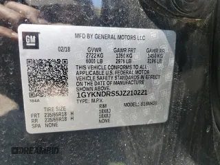 2018 Cadillac XT5 Luxury AWD with VIN 1GYKNDRS5JZ210221, listed as a Copart auction lot 52502595 with 68,579 mi miles and Salvage Title. Bid and sale history available at DreamBid. Image 13.