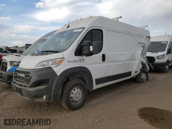 2023 Ram ProMaster Cargo with VIN 3C6MRVHG0PE581501, listed as a Copart auction lot 73074274 with 10,510 mi miles and Salvage Title. Bid and sale history available at carsss.com. Image 1.