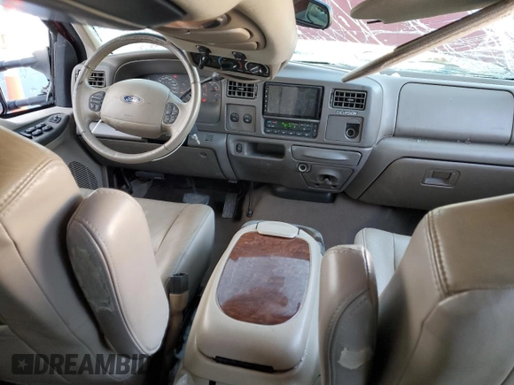 2002 Ford Excursion Limited z VIN 1FMNU42F22ED63582, wystawiony jako Copart lot #87511635 z przebiegiem 384 594 mil mil oraz Czysty tytuł • Clean title. Historia ofert i sprzedaży dostępna na DreamBid. Obrazek 8.
