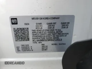2024 Buick Encore GX Preferred with VIN KL4AMBS29RB213513, listed as a Copart auction lot 55637565 with 11,716 mi miles and Salvage title. Bid and sale history available at DreamBid. Image 12.