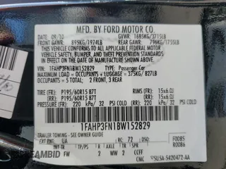 2011 Ford Focus SE with VIN 1FAHP3FN1BW152829, listed as a Copart auction lot 54385555 with 164,432 mi miles and Clean Title. Bid and sale history available at carsss.com. Image 12.