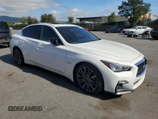 2018 Infiniti Q50 Red Sport 400 with VIN JN1FV7AP3JM640099, listed as a Copart auction lot 50307165 with 52,225 mi miles and Clean Title. Bid and sale history available at DreamBid. Image 4.