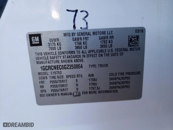 2016 Chevrolet Silverado 1500 Work Truck with VIN 1GCRCNEC6GZ250864, listed as a Copart auction lot 80690034 with 276,703 mi miles and Clean Title. Bid and sale history available at carsss.com. Image 12.