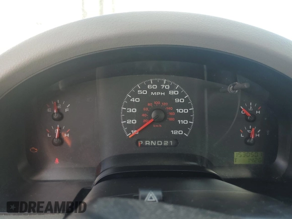 2005 Ford F-150 XL with VIN 1FTRF12225NC03167, listed as a Copart auction lot 61046445 with 153,050 mi miles and Salvage title. Bid and sale history available at DreamBid. Image 9.