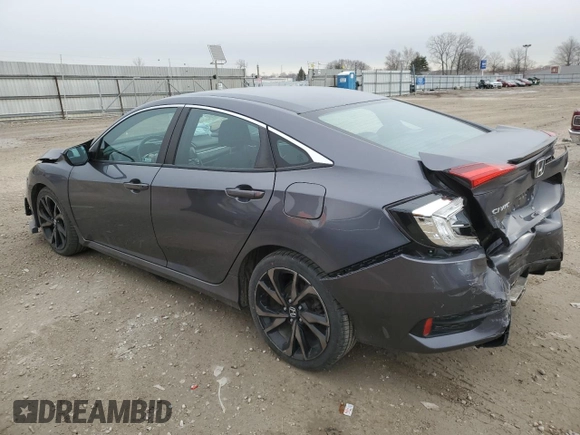 2019 Honda Civic Sport with VIN 2HGFC2F85KH581389, listed as a Copart auction lot 47922085 with 56,050 mi miles and Salvage Title. Bid and sale history available at DreamBid. Image 2.