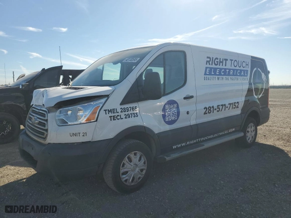 2018 Ford Transit Van with VIN 1FTYR1YM6JKB16315, listed as a Copart auction lot 48130595 with 182,138 mi miles and Salvage Title. Bid and sale history available at carsss.com. Image 1.