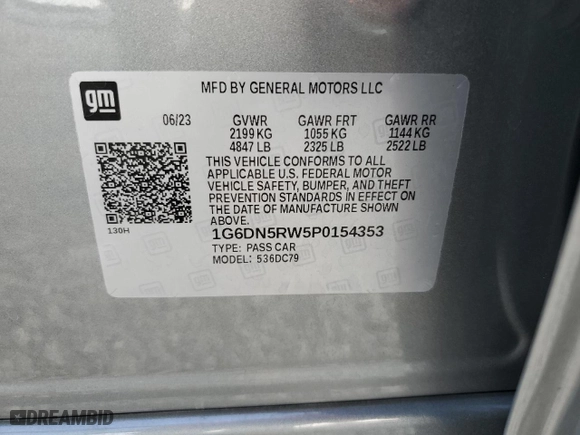 2023 Cadillac CT5 Premium Luxury with VIN 1G6DN5RW5P0154353, listed as a Copart auction lot 86282624 with 9,549 mi miles and Salvage Title. Bid and sale history available at carsss.com. Image 12.