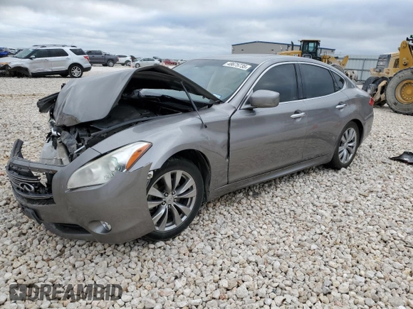 2013 Infiniti M37 with VIN JN1BY1AP0DM512605, listed as a Copart auction lot 48675735 with 129,598 mi miles and Salvage Title. Bid and sale history available at carsss.com. Image 1.