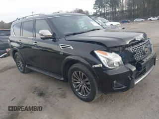 2019 Nissan Armada Platinum with VIN JN8AY2NF0K9351290, listed as a IAAI auction lot 41234737 with 118,737 mi miles. Bid and sale history available at carsss.com. Image 1.