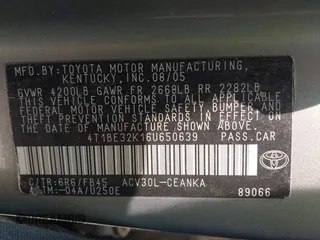 2006 Toyota Camry STD with VIN 4T1BE32K16U650639, listed as a IAAI auction lot 42401393 with 211,583 mi miles and . Bid and sale history available at DreamBid. Image 9.