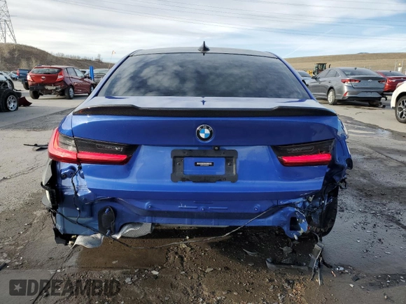 2020 BMW 3 Series 330i xDrive with VIN 3MW5R7J02L8B06928, listed as a Copart auction lot 48355035 with 42,278 mi miles and Salvage title. Bid and sale history available at DreamBid. Image 6.