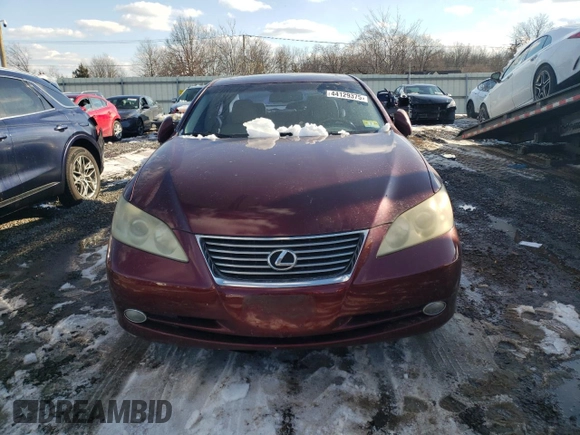 2007 Lexus ES 350 with VIN JTHBJ46G672102126, listed as a Copart auction lot 44129375 with 307,667 mi miles and Clean Title. Bid and sale history available at carsss.com. Image 5.