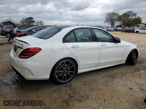 2018 Mercedes-Benz C 43 AMG with VIN 55SWF6EB1JU268322, listed as a Copart auction lot 49921335 with 24,476 mi miles and Salvage Title. Bid and sale history available at carsss.com. Image 3.