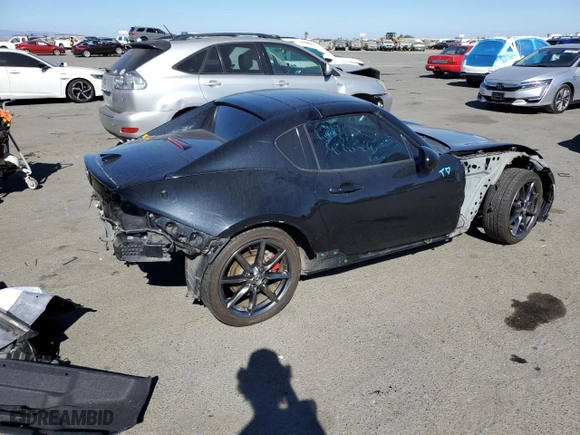 2017 Mazda MX-5 Miata RF Club with VIN JM1NDAL75H0109123, listed as a Copart auction lot 75933814 with 50,618 mi miles and Salvage Title. Bid and sale history available at carsss.com. Image 3.