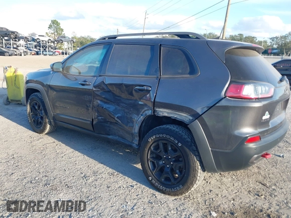 2019 Jeep Cherokee Trailhawk with VIN 1C4PJMBX3KD246100, listed as a IAAI auction lot 41191581 with 98,124 mi miles and . Bid and sale history available at DreamBid. Image 3.