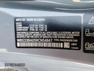 2024 BMW M4 Competition xDrive with VIN WBS33BA05RCN54847, listed as a Copart auction lot 76972564 with 9,527 mi miles and Salvage Title. Bid and sale history available at carsss.com. Image 12.