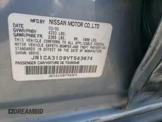 2000 Nissan Maxima GXE z VIN JN1CA31D9YT543874, wystawiony jako Copart lot #69275784 z przebiegiem 214 833 mil mil oraz Szkoda całkowita • Salvage title. Historia ofert i sprzedaży dostępna na DreamBid. Obrazek 13.