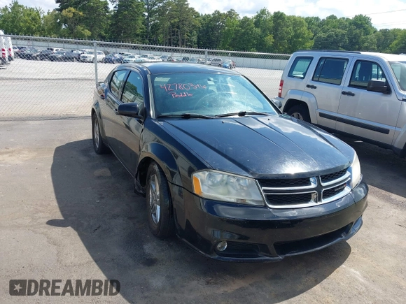 2013 Dodge Avenger SXT with VIN 1C3CDZCB0DN548161, listed as a IAAI auction lot 42780346 with 117,493 mi miles and . Bid and sale history available at DreamBid. Image 1.