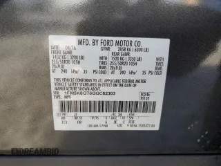 2016 Ford Explorer Sport with VIN 1FM5K8GT6GGC82303, listed as a Copart auction lot 58893055 with 96,581 mi miles and Salvage title. Bid and sale history available at DreamBid. Image 13.