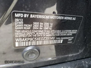 2014 BMW 5 Series 550i xDrive with VIN WBAKP9C5XEDZ35149, listed as a Copart auction lot 48979585 with Not provided miles and Salvage title. Bid and sale history available at DreamBid. Image 12.