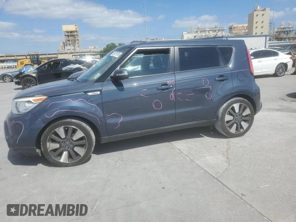 2015 Kia Soul + with VIN KNDJX3A52F7210188, listed as a Copart auction lot 52477975 with 92,843 mi miles and Salvage Title. Bid and sale history available at DreamBid. Image 1.