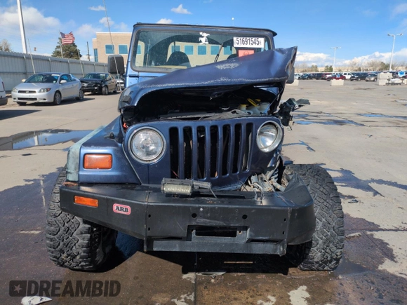 1997 Jeep Wrangler SE z VIN 1J4FY29P1VP441353, wystawiony jako Copart lot #51691545 z przebiegiem Nie podano mil oraz Szkoda całkowita • Salvage title. Historia ofert i sprzedaży dostępna na DreamBid. Obrazek 5.