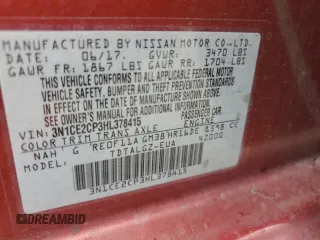 2017 Nissan Note SR with VIN 3N1CE2CP3HL378415, listed as a Copart auction lot 51512955 with 102,246 mi miles and Salvage Title. Bid and sale history available at DreamBid. Image 14.