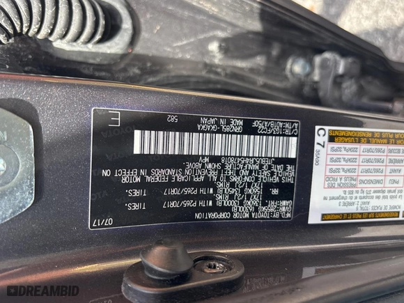 2017 Toyota 4Runner SR5 with VIN JTEBU5JR4H5478018, listed as a Copart auction lot 53261935 with 95,158 mi miles and Salvage Title. Bid and sale history available at carsss.com. Image 10.