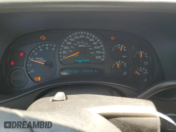 2005 Chevrolet Tahoe LS with VIN 1GNEC13VX5R115306, listed as a Copart auction lot 62836105 with 150,716 mi miles and Salvage title. Bid and sale history available at DreamBid. Image 9.