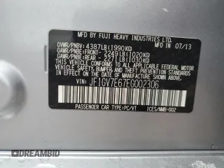 2014 Subaru WRX WRX z VIN JF1GV7E67EG002306, wystawiony jako Copart lot #53894485 z przebiegiem 98 448 mil mil oraz Szkoda całkowita • Salvage title. Historia ofert i sprzedaży dostępna na DreamBid. Obrazek 12.