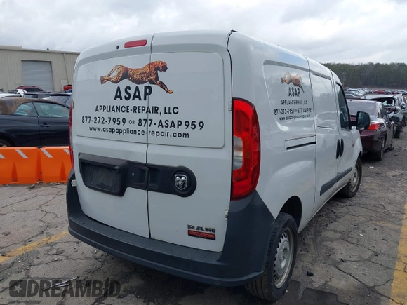 2017 Ram ProMaster City Cargo Tradesman z VIN ZFBERFAB7H6E80597, wystawiony jako IAAI lot #41730070 z przebiegiem 244 662 mil mil oraz . Historia ofert i sprzedaży dostępna na DreamBid. Obrazek 4.