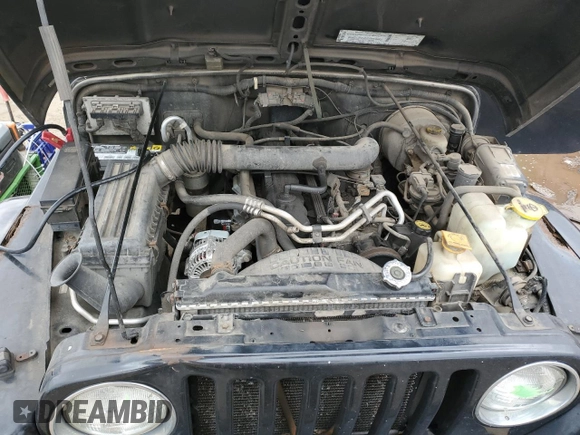2002 Jeep Wrangler Sahara z VIN 1J4FA59S42P776905, wystawiony jako Copart lot #53373015 z przebiegiem 231 915 mil mil oraz Czysty tytuł • Clean title. Historia ofert i sprzedaży dostępna na DreamBid. Obrazek 11.