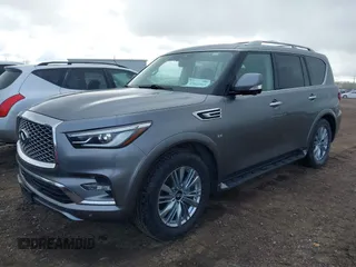 2019 Infiniti QX80 LUXE with VIN JN8AZ2ND2K9850698, listed as a IAAI auction lot 42044915 with 58,073 mi miles. Bid and sale history available at carsss.com. Image 2.