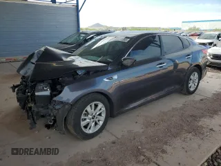 2018 Kia Optima LX z VIN KNAGT4L36J5213362, wystawiony jako Copart lot #56749365 z przebiegiem 122 662 mil mil oraz Szkoda całkowita • Salvage title. Historia ofert i sprzedaży dostępna na DreamBid. Obrazek 1.