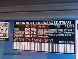 2021 Mercedes-Benz G 63 AMG with VIN W1NYC7HJ5MX420603, listed as a Copart auction lot 74818134 with 11,648 mi miles and Salvage Title. Bid and sale history available at DreamBid. Image 16.