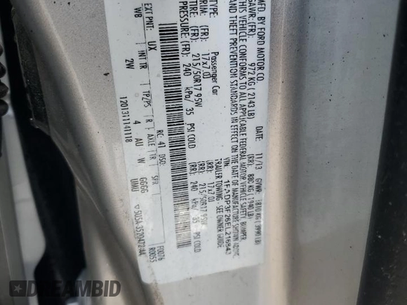 2014 Ford Focus SE with VIN 1FADP3F26EL216843, listed as a Copart auction lot 46090705 with 63,575 mi miles and Salvage Title. Bid and sale history available at carsss.com. Image 12.