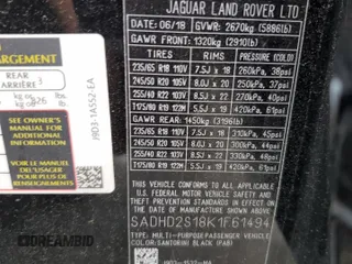 2019 Jaguar I-Pace HSE z VIN SADHD2S18K1F61494, wystawiony jako Copart lot #61619414 z przebiegiem 33 524 mil mil oraz Szkoda całkowita • Salvage title. Historia ofert i sprzedaży dostępna na DreamBid. Obrazek 13.