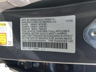 2025 Acura Integra w/A-Spec Package z VIN 19UDE4H35SA009333, wystawiony jako IAAI lot #41718219 z przebiegiem Nie podano mil oraz . Historia ofert i sprzedaży dostępna na DreamBid. Obrazek 9.