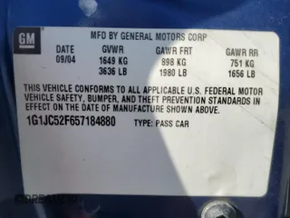 2005 Chevrolet Cavalier with VIN 1G1JC52F657184880, listed as a Copart auction lot 76575034 with 69,838 mi miles and Salvage Title. Bid and sale history available at carsss.com. Image 13.