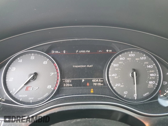 2016 Audi S7 with VIN WAUW2AFC8GN008126, listed as a Copart auction lot 67843574 with 78,139 mi miles and Salvage Title. Bid and sale history available at carsss.com. Image 9.