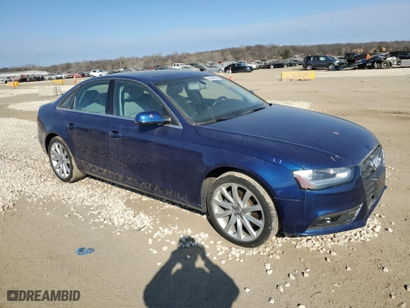 2013 Audi A4 Premium Plus with VIN WAUFFAFL2DN048945, listed as a Copart auction lot 40444594 with 58,654 mi miles and Salvage Title. Bid and sale history available at carsss.com. Image 4.