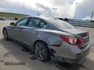 2015 Infiniti Q50 Premium with VIN JN1BV7AR7FM392009, listed as a Copart auction lot 55526505 with 110,884 mi miles and Salvage title. Bid and sale history available at DreamBid. Image 2.