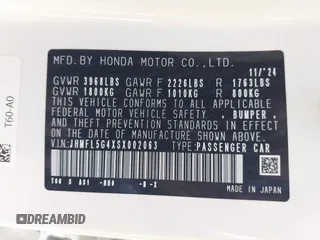 2025 Honda Civic Type R z VIN JHMFL5G4XSX002063, wystawiony jako IAAI lot #41979140 z przebiegiem 3 926 mil mil oraz . Historia ofert i sprzedaży dostępna na DreamBid. Obrazek 9.