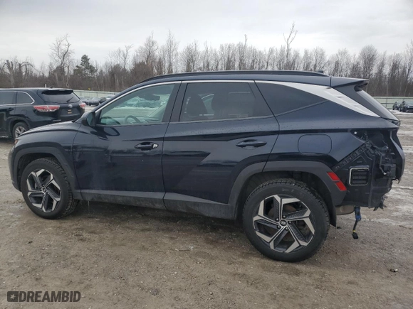 2022 Hyundai Tucson Hybrid SEL Convenience with VIN KM8JFCA13NU049605, listed as a Copart auction lot 46812695 with 43,756 mi miles and Salvage Title. Bid and sale history available at carsss.com. Image 2.